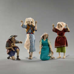 Vier Krippenfiguren aus dem Bethlehemer Kindermord