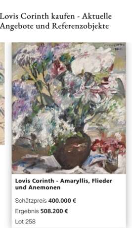 Картина «Ловис Коринт (1858-1925) Натюрморт», Холст, Масло, импресионзм, Германия, начало 20 века г. - фото 8