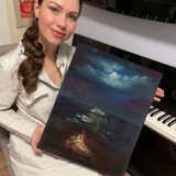 "Night by the sea" Canvas on the subframe Oil paint Realism Russia 2021 - photo 2