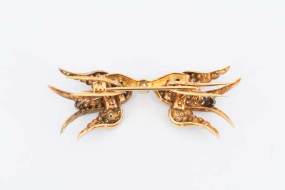 Double brooch with swallow decor - photo 3