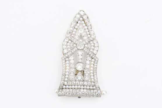 Pearl Diamond Clip Brooch - photo 2