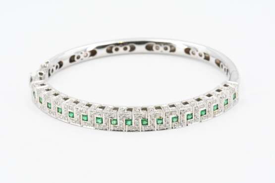 Emerald Diamond Set: Bangle and Earstuds/clips - Foto 4
