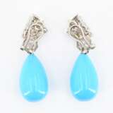 Turquoise Diamond Earrings - фото 3