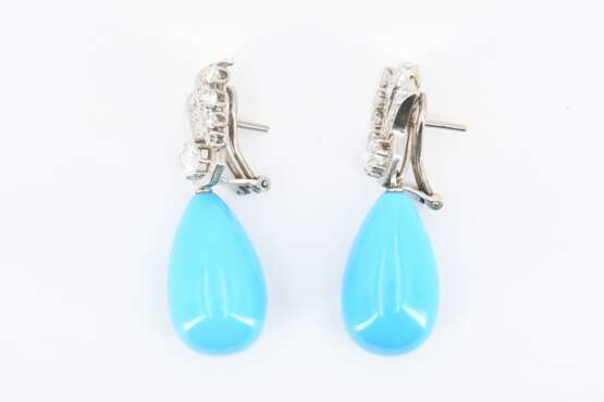 Turquoise Diamond Earrings - фото 4