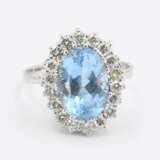 Aquamarine Diamond Ring - фото 2