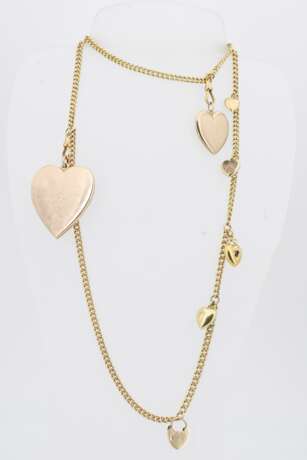 Gold Diamond Necklace with seven Pendants - фото 5