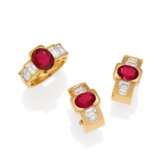 Ruby Diamond Set: Ring and Earrings - фото 1