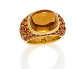 Citrine Garnet Ring