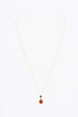 Garnet Diamond Pendant Necklace - photo 4