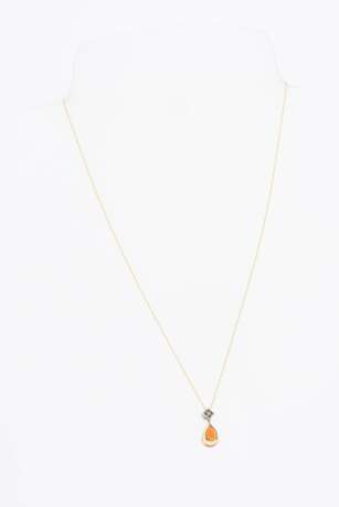 Garnet Diamond Pendant Necklace - photo 5