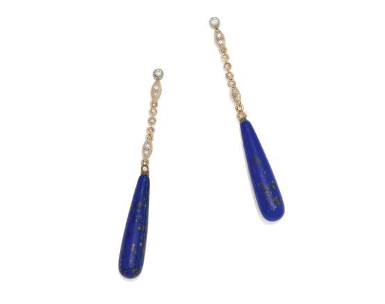 Lapis Lazuli Diamond Earrings - Foto 1