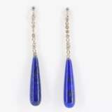 Lapis Lazuli Diamond Earrings - фото 2