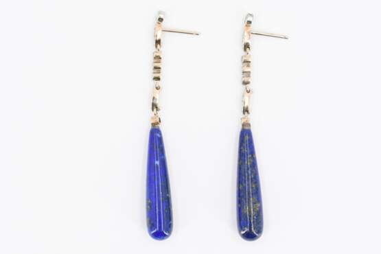 Lapis Lazuli Diamond Earrings - фото 4