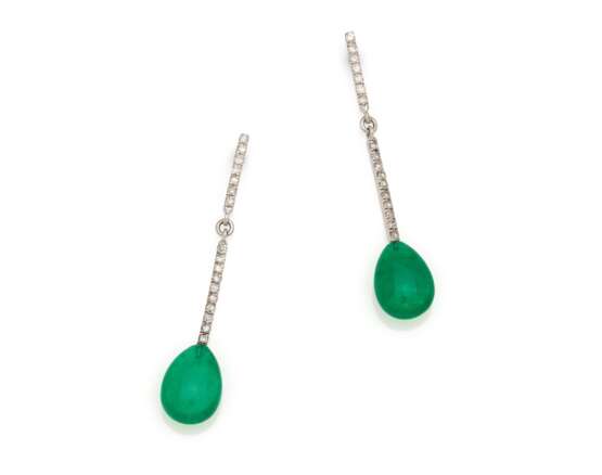 Emerald Diamond Earrings - фото 1
