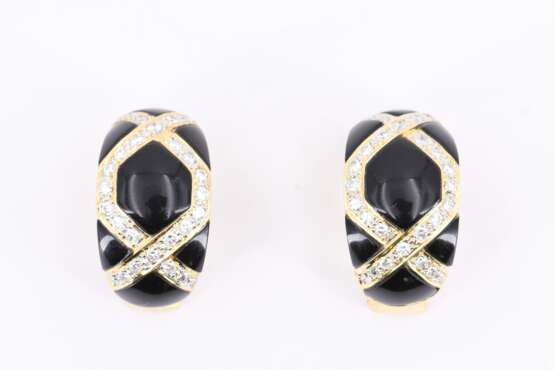 Onyx Diamond Earclips - фото 2