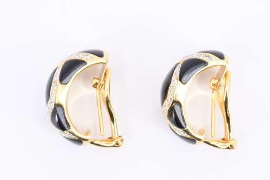 Onyx Diamond Earclips - photo 4