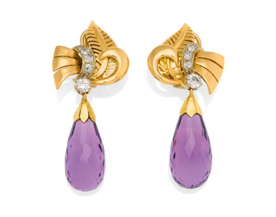 Amethyst Diamond Earrings - Foto 1