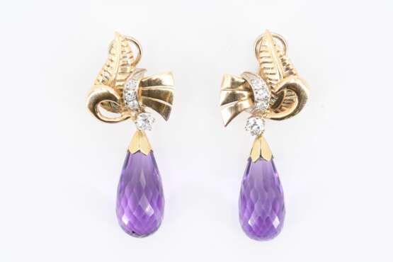 Amethyst Diamond Earrings - Foto 2