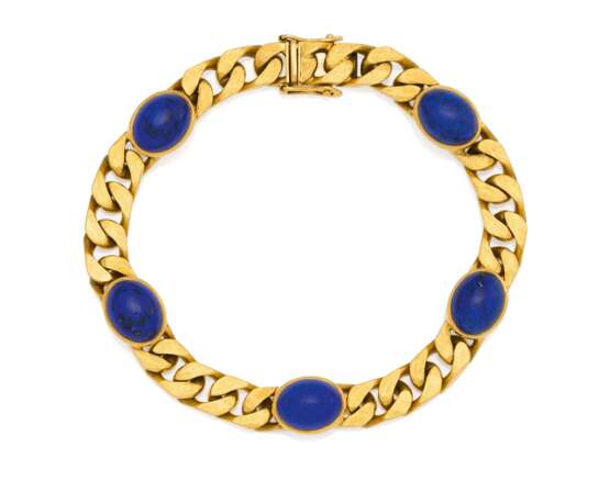 Lapis Lazuli Curb Chain Bracelet - фото 1
