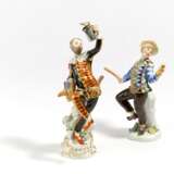 Harlequin with jug and Harlequin with slapstick from the Commedia dell'Arte - Foto 1