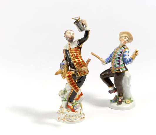 Harlequin with jug and Harlequin with slapstick from the Commedia dell'Arte - photo 1