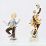Harlequin with jug and Harlequin with slapstick from the Commedia dell'Arte - photo 2