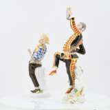 Harlequin with jug and Harlequin with slapstick from the Commedia dell'Arte - Foto 3