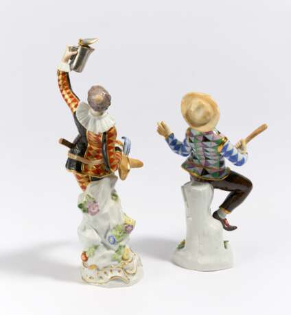 Harlequin with jug and Harlequin with slapstick from the Commedia dell'Arte - photo 4