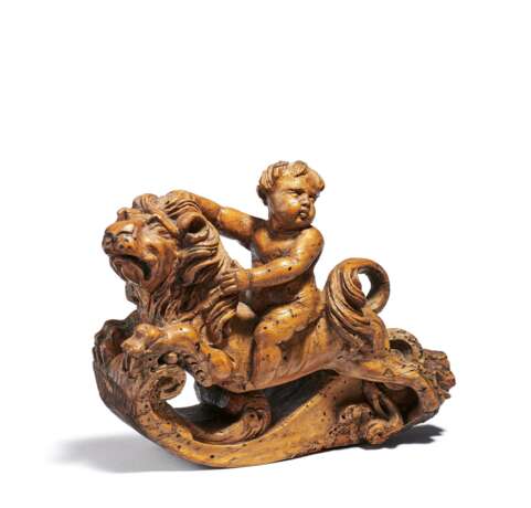 Small putto riding on lion - photo 1