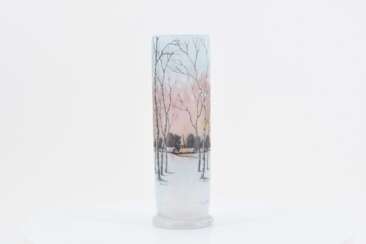Small vase with winter landscape