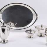 Five piece coffee and tea set with martellé surface - фото 12