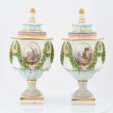 Pair of potpourri vases with harbor scenes - photo 1