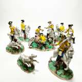 7 figurines from a centerpiece 'Frankenthal Yellow Hunt' - photo 1
