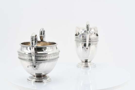 Five piece coffee and tea set with swan decor and palmette frieze - Foto 11