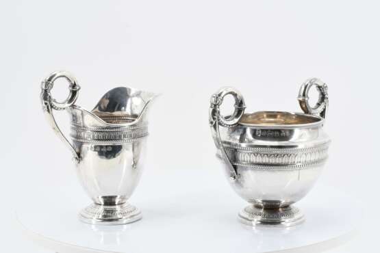 Five piece coffee and tea set with swan decor and palmette frieze - Foto 15