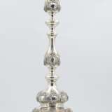 Pair of large candlesticks with baluster shaft - фото 7