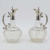 Pair of glass carafes with silver mount - фото 6