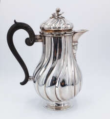 Pear shaped coffee pot with twisted contours