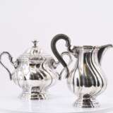 Four piece coffee and tea set with twisted contours and tray - photo 6