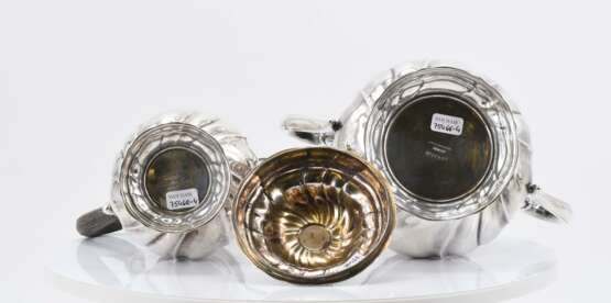 Four piece coffee and tea set with twisted contours and tray - photo 9