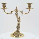 Pair of two-flame vermeil candlesticks with cupids - photo 10