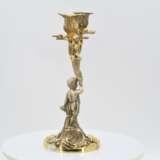 Pair of two-flame vermeil candlesticks with cupids - фото 11