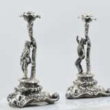 Pair of historism candlesticks with musicians - фото 2