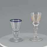 Goblet with monogram and schnapps glass with blue rim - Foto 8