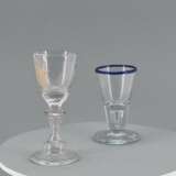 Goblet with monogram and schnapps glass with blue rim - photo 10