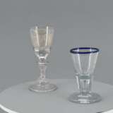 Goblet with monogram and schnapps glass with blue rim - photo 11