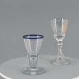 Goblet with monogram and schnapps glass with blue rim - photo 12