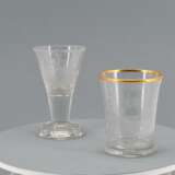 Goblet and engraved cup with golden rim - photo 3