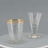 Goblet and engraved cup with golden rim - Foto 4