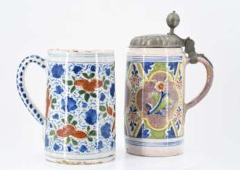 Tankard with floral decor